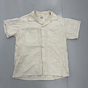 Vintage 50s Samsons White Pattern Cotton Loop Collar